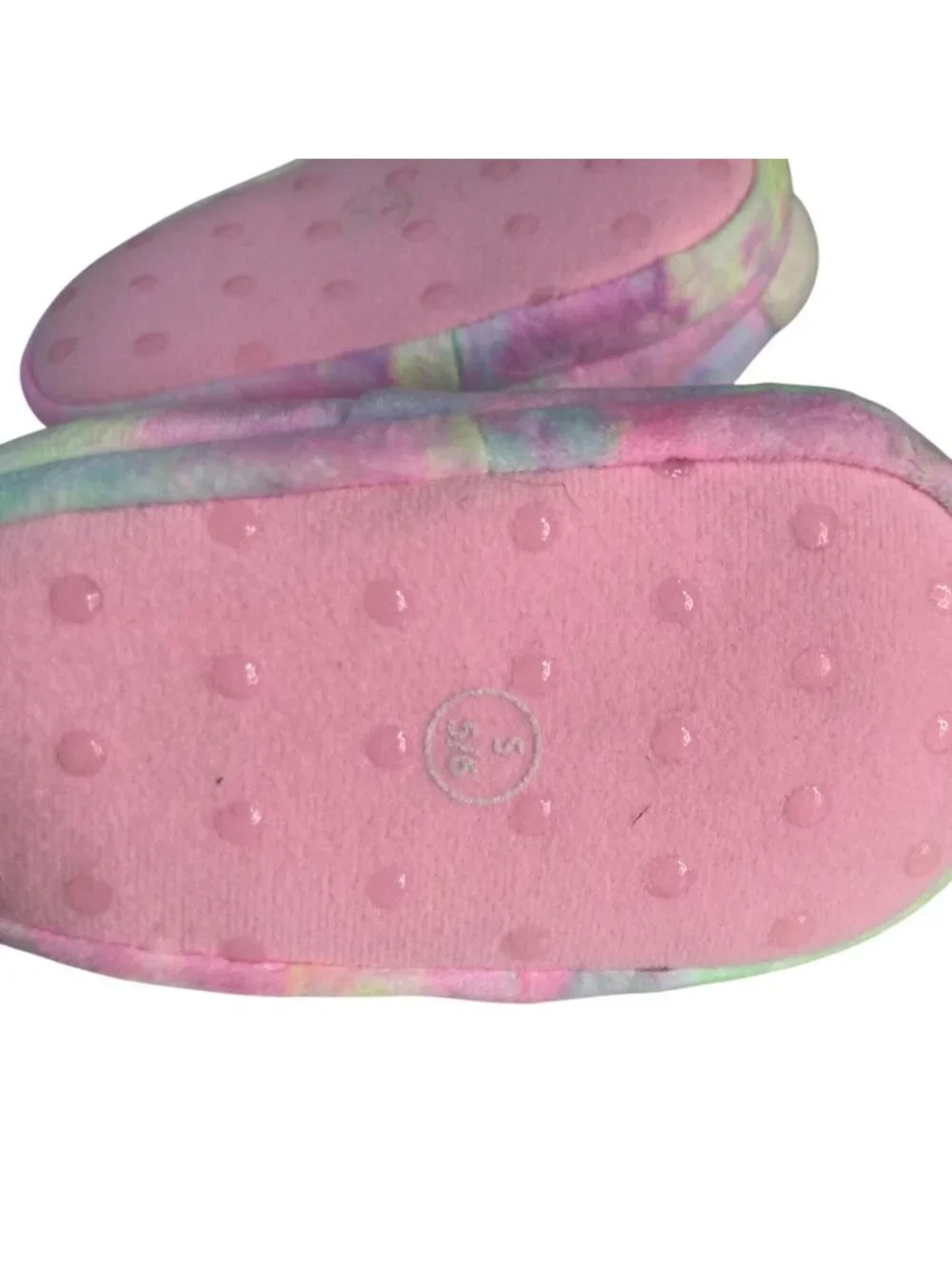Cat & Jack Unicorn Slippers Plush Kids Size S 5-6 Multicolor New Faux Fur